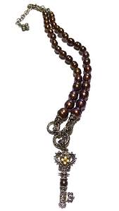 BARBARBARA BIXBY STERLING SILVER 18K GOLD SKELETON KEY PEARL PENDANT & NECKLACE | eBay