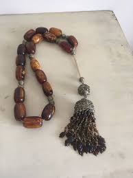 Huge Amber Resin Kompoloi. Tabletop Greek Worry Beads With Pewter Ornaments. Vintage Big Rosary From Greece. - Etsy