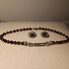 3 Piece Set Necklace & Earrings Signed JJ Sterling - Etsy New Zealand