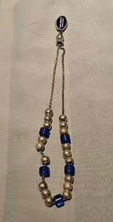 Vintage Rosary Greece Beads 23 Silver Metal Blue Bakelite ...