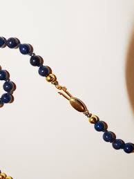 14k Yellow Gold Genuine Lapis Lazuli Bead 18" Necklace. - Etsy