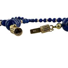 Tiffany and Co. Lapis Lazuli Bead 18 Karat Yellow Gold ...
