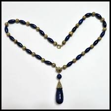Vintage Lapis Lazuli and 14K Necklace. For Sale at Ruby Lane