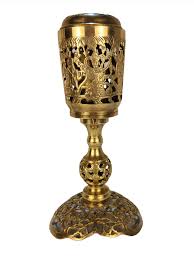 Antique Indian Brass Chamberstick | Chairish