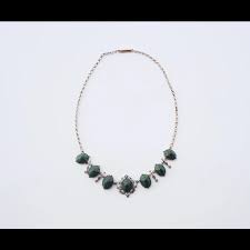 Antique Necklace Egyptian Revival 7 Scarab Beetles Gilt ...