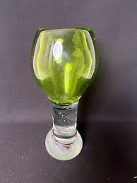 vintage hand blown green swirl glass vase Goblet | eBay