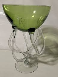 JOZEFINA KROSNO Poland Glass Octopus Jelly Fish Compote Dish ...
