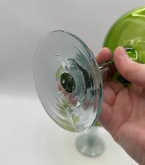 Crate And Barrel Forest Green Blown Glasses Margarita ...