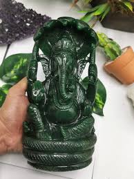Green Aventurine Handmade Carving of Ganesh - Lord Ganesha ...