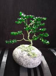 Emerald Green Bonsai Tree on Stone Base. - Etsy