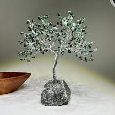 Emerald Crystal Tree: Green Aventurine Base, Gemstone Decor
