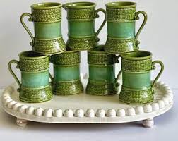 Vintage Emerald Green Glass Coffee Tea Mugs 8 Oz, Set of 11, MCM 1970s Arcoroc France Stackable Kelly Green Retro Drinkware Kitchenware - Etsy