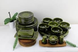 Ulm Ceramic Breakfast Tableware Set 6 Persons Set 31 Pieces Set Handmade Ceramic Tableware Plate Green Wood - Etsy