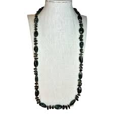 Vintage Genuine Natural Dark Teal Green Stone Gold Tone ...