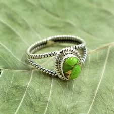 Green Copper Turquoise Ring Beautiful Ring 925 Sterling ...