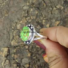 Green Copper Turquoise 925 Sterling Silver Ring Anniversary ...