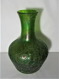 Huge Antique BOHEMIAN LOETZ Era Iridized Art Glass Vase 14" x 9" | eBay