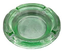 4.5 In Green Glass, Art Deco, Depression Ashtray, Trinket ...