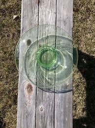 Green Uranium Glass Centerpiece Console Bowl - Rolled Edge ...