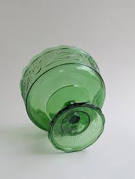 1960s EO Brody Co Green Glass Compote, American Green Pedestal Bowl M6000 - Etsy