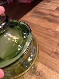Green Avocado Bubble Glass Canister Apothecary Jar Vintage Lidded | eBay