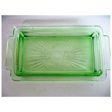 Fantastic Green Depression Glass Covered Butter Dish. For ...