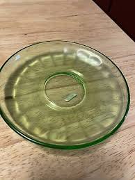 1 SAUCER CLEAR APPLE GREEN DEPRESSION GLASS VINTAGE | eBay