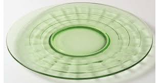Block Optic Green 10" Sandwich Plate by Anchor Hocking | Replacements, Ltd.