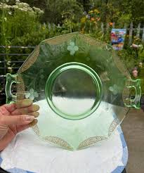 Vintage Green Tiffin Franciscan Ramblee Rose Serving Plate Handles Underplate Gold Swags Etched Floral - Etsy