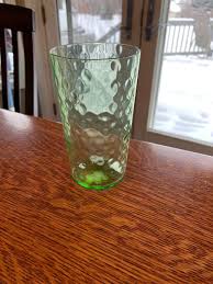 Vintage Green Depression 5 1/2” Tall GLASS Tumbler Unknown ...