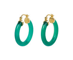 Mateo Green Chalcedony Hoop Earrings