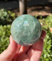 Green Fluorite Crystal Sphere – Foxandmamacrystals