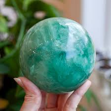 Green Fluorite Sphere, 92mm – Cape Cod Crystals