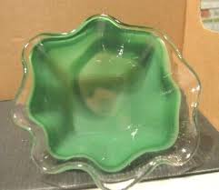 Glass Crystal Clear and Green Color Art Glass Bowl | eBay