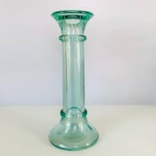 GREEN GLASS Candle Holder and Vase, Green Glass Bud Vase ...