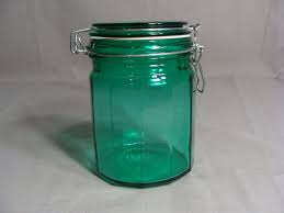 1 GREEN 5 1/2" Tall Glass Canister With Snap Lid | eBay