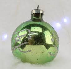 Vintage Green Mercury Glass Christmas Ornament Silver ...
