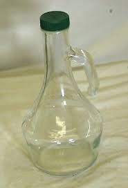 Vinegar Oil Cruet Bottle Clear Glass Green Lid | eBay