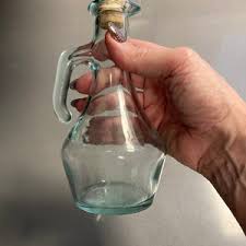 Vintage Indiana Green Glass Cruet With Cork Topper - Etsy