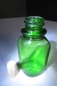 1940's VINTAGE Green Glass Medicine Dispenser Bottle. DES. PAT. 92148 - OWENS-IL | eBay Australia
