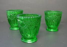 3 - Vintage Green Glass Egg shaped Candle Holder W/Pedestal 3" Tall | eBay