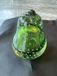 Vintage Sommerso Bullicante Art Glass Paperweight Controlled Bubble Green Pear | eBay
