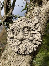 Reconstituted Stone Garden Woodland Green Man Wall Plaque - Etsy