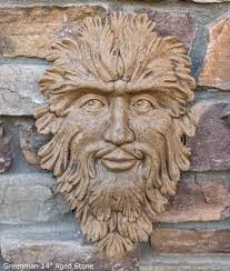 Green Man Leaf Face 14" Tree Man Mythical wall Sculpture ...