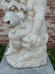 Antique 19th C. French Hand-Carved Limestone Cherub or Putti ...