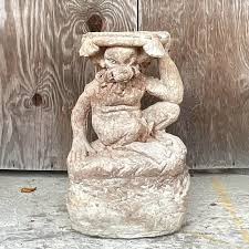 Vintage Tassel Monkey Cast Concrete Garden Seat For Sale at ...