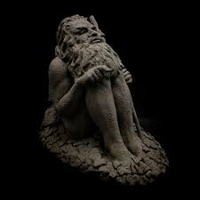 Vintage Signed Handmade Green Man w/ Staff Ivy Vines Resin ...