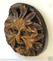Green Man Medieval carving Greenman Gothic pagan wall plaque ...