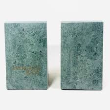 Vintage Green Marble EVERGREEN BANK Bookends heavy 8.8lbs | eBay