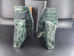 Green Marble Bookends • Vintage - Etsy
